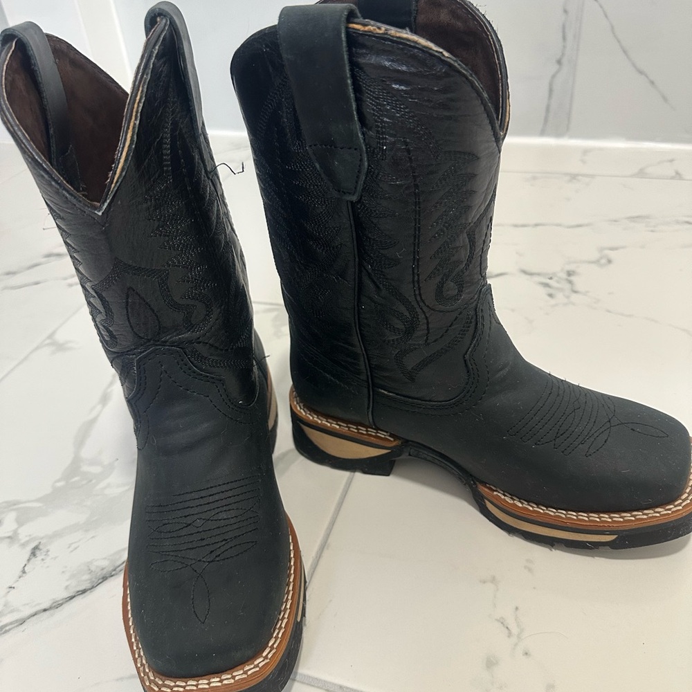 El General Black and Brown Kids Cowboy Boots